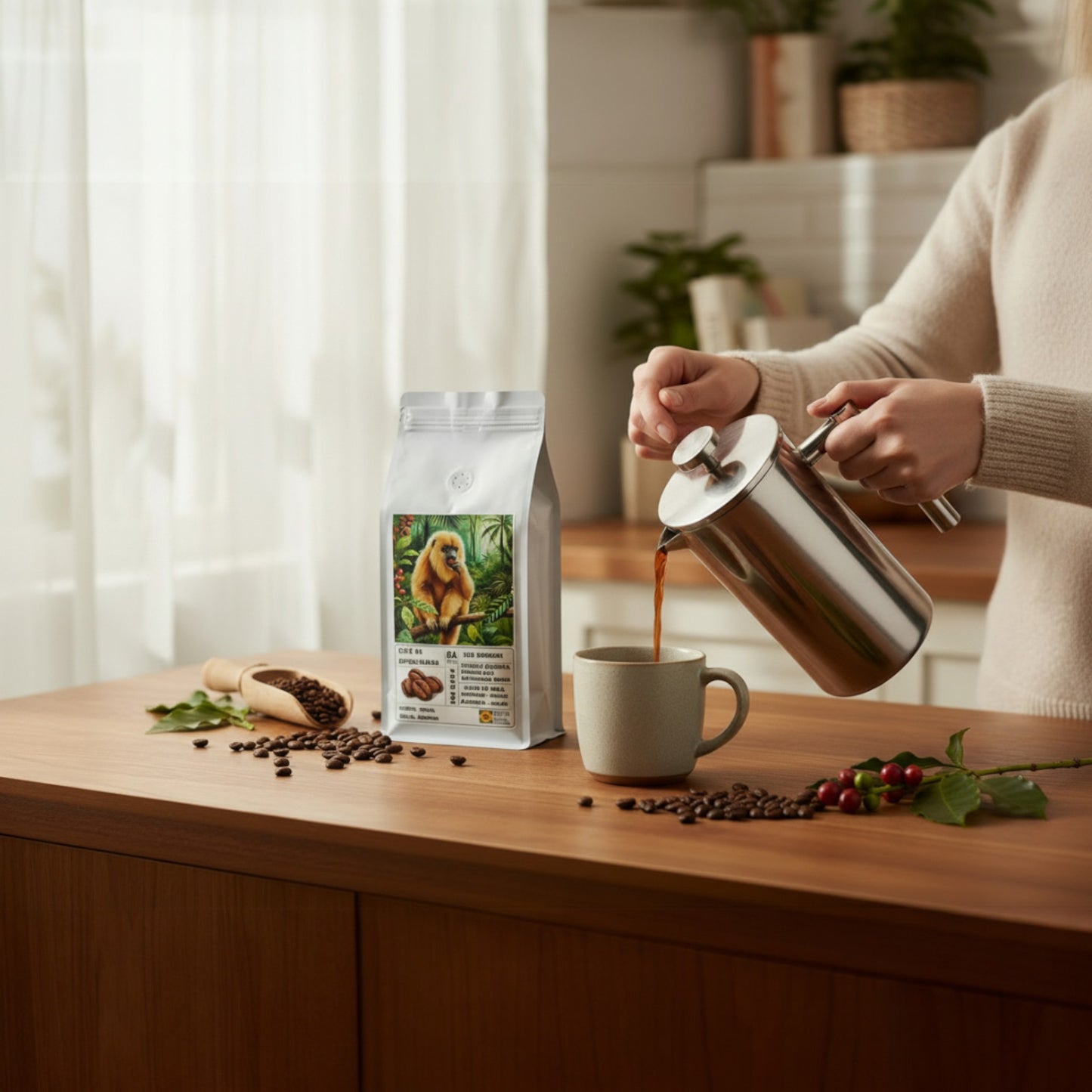 Pack Café de Especialidad Origen Brasil - Red Bourbon + Prensa Francesa 800ml