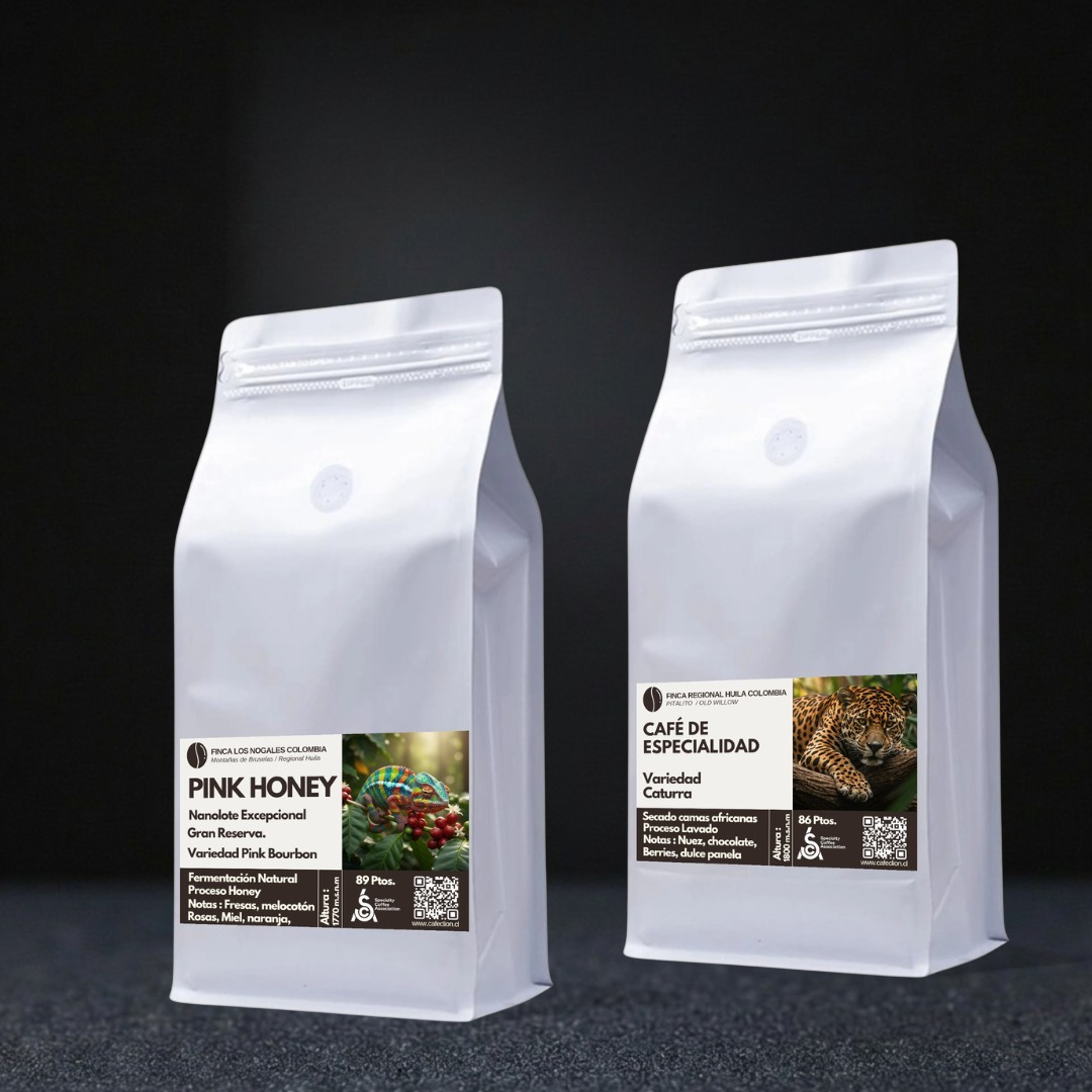 Pack de Especialidad "Panela & Rosas" – Origen Colombia | Caturra Lavado 250gr & Pink Bourbon Honey 250gr