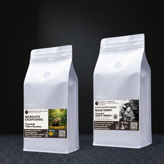 Pack Microlote Excepcional: Geisha Híbrido 91+ pts (Colombia) & Yellow Bourbon 88 pts (Brasil)