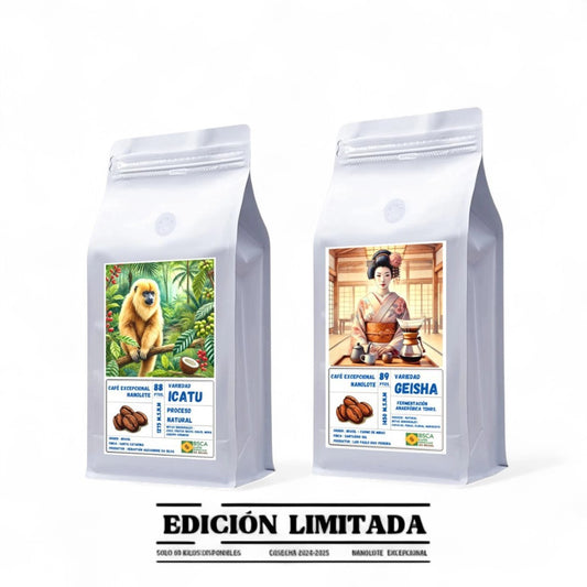 "Pack de Selección" GEISHA & ICATU - Origen Brasil | Proceso Natural & Fermentado  250gr c/u