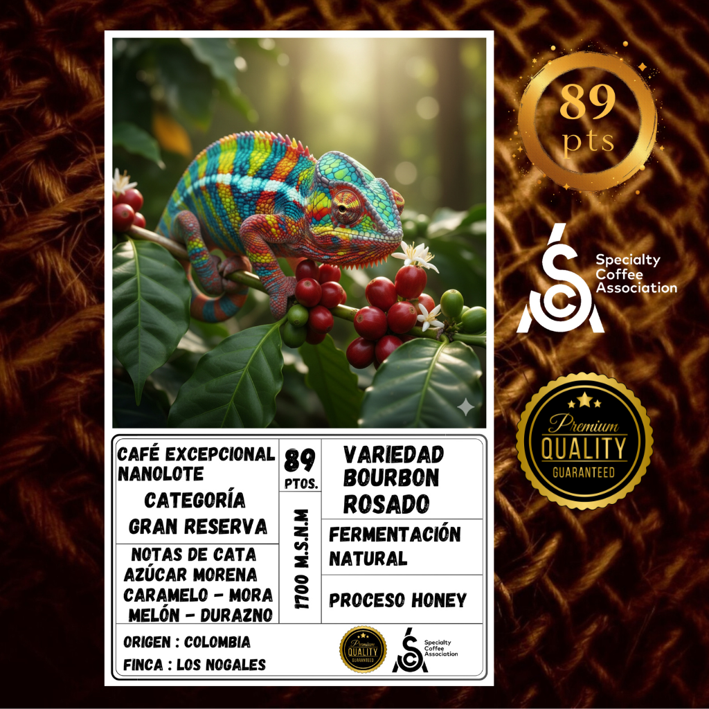 🌿 Gran Reserva Nanolote – Finca Los Nogales, Origen Colombia  | Variedad Bourbon Rosado