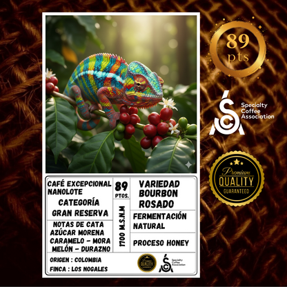 🌿 Gran Reserva Nanolote – Finca Los Nogales, Origen Colombia  | Variedad Bourbon Rosado