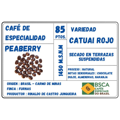 Café de Especialidad Peaberry | Origen Brasil - Variedad Catuai Rojo