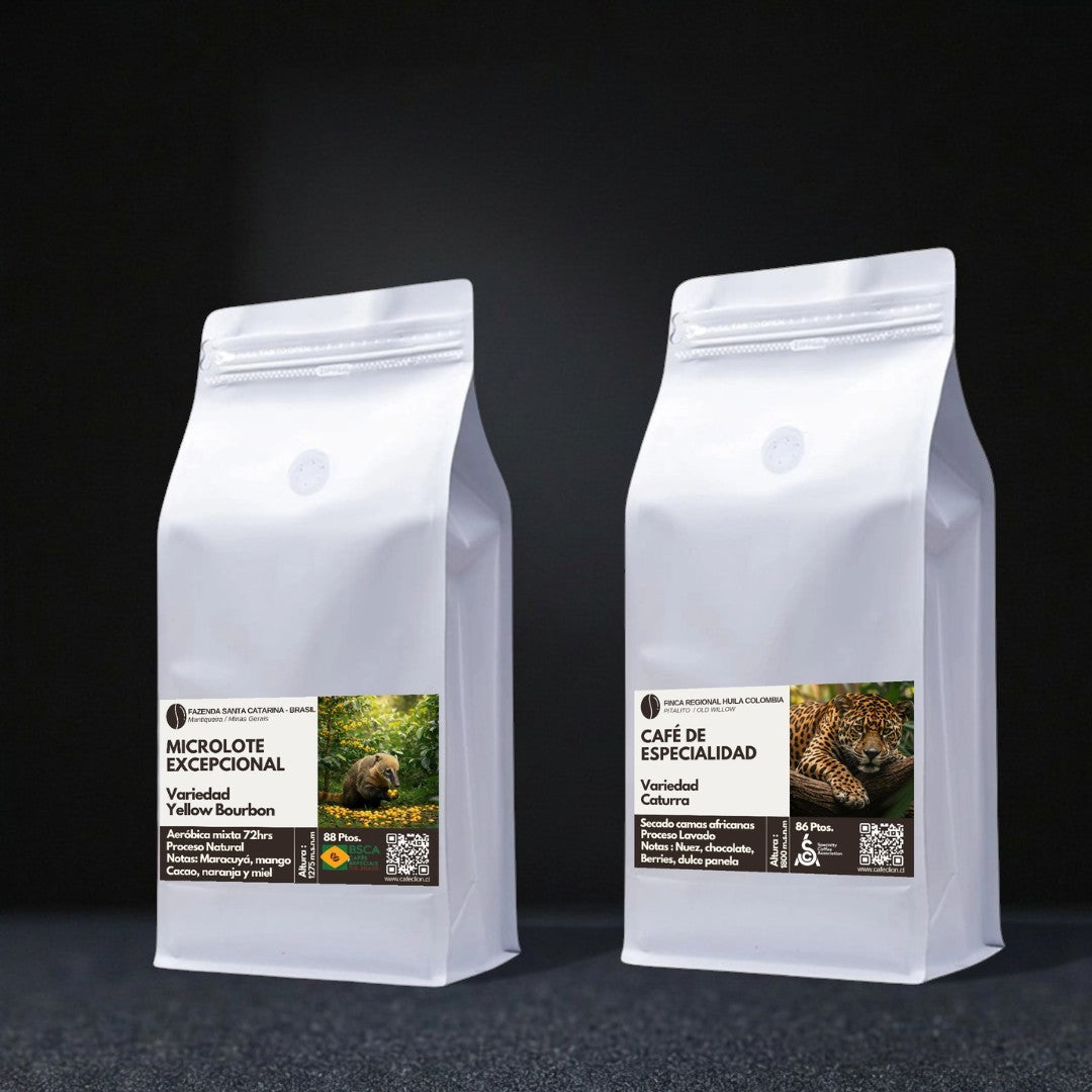 Pack de Especialidad "Jaguatí" | Microlote Variedad Caturra (Colombia) & Yellow Bourbon (Brasil) 250gr c/u