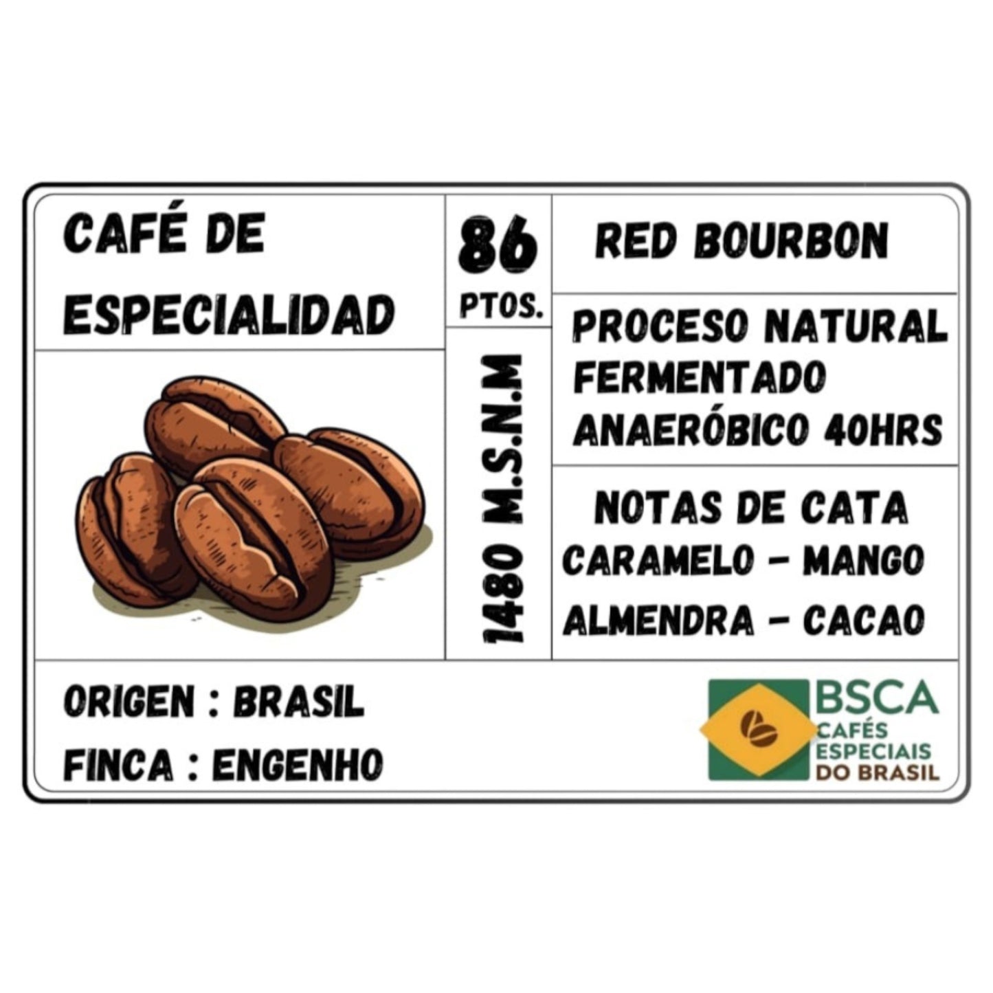 Brasil Red Bourbon 4kg - Café de Especialidad 86pts | Formato PYME