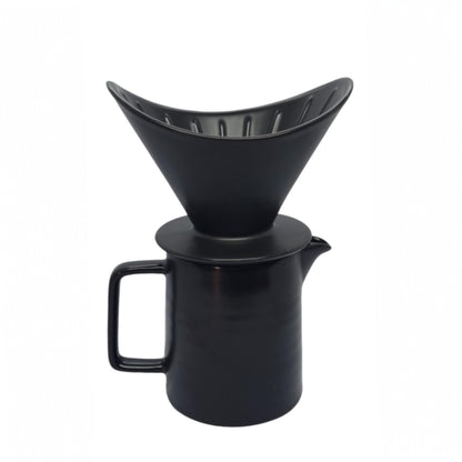 Kit Dripper V60 de Cerámica Negro – Ritual Barista en Casa | Incluye 100 filtros de papel V60