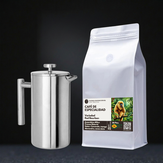 Pack Café de Especialidad Origen Brasil - Red Bourbon + Prensa Francesa 800ml